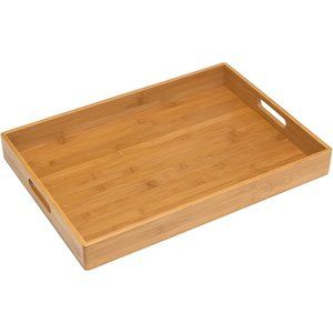 Lipper International Solid Bamboo Wood Tray Tan
